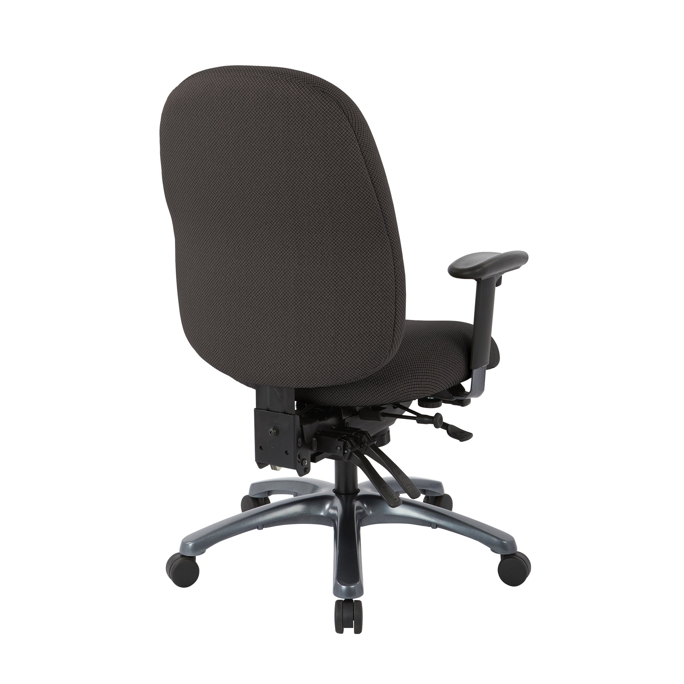 Multi-Function High Back Chair with Seat Slider and Titanium Finish Base